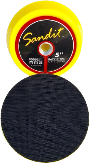 5-inch Velcro sand pad for back support in woodworking and crafting applications.