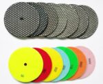 7-inch dry polishing pad with hexagonal shape for effective surface finishing.