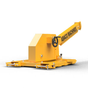 Abaco ATPSF35 forklift boom, yellow machine designed for lifting and transporting heavy slabs.