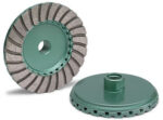 Coarse diamond cup wheel for efficient grinding and polishing on flat surfaces.