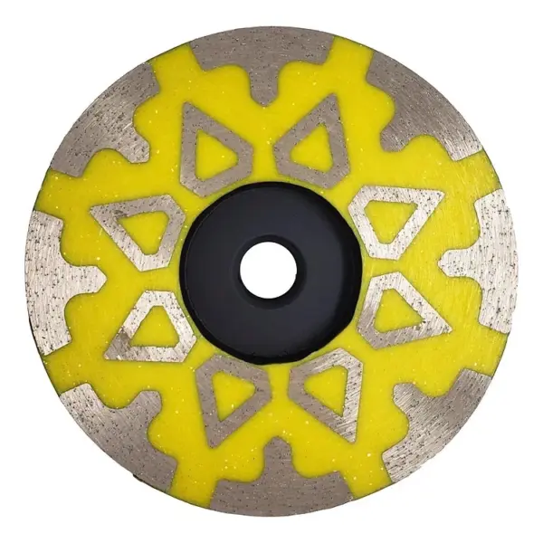 Medium diamond resin cup wheel for efficient grinding and polishing, 4 inches in diameter.