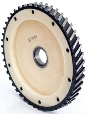 Teflon core diamond milling wheel for granite stone cutting applications.