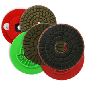 Diamond resin polishing pad with snail lock design for efficient surface finishing.