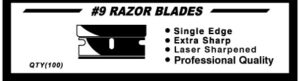 Generic razor blade box for shaving supplies and grooming essentials.