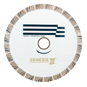 Zenesis III bridge saw blade for precision cutting in stone and masonry applications.