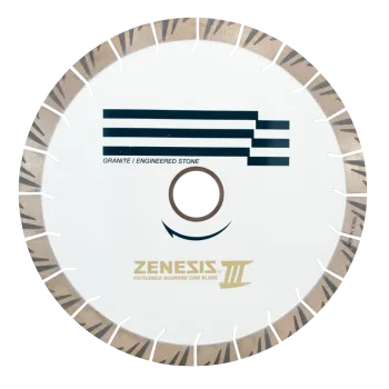 Zenesis III bridge saw blade for precision cutting in stone and masonry applications.